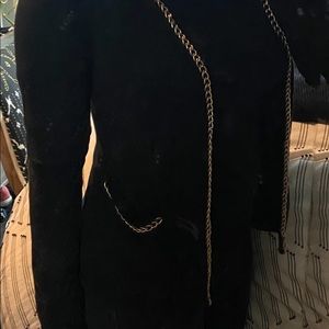 Black chain cardigan sweater